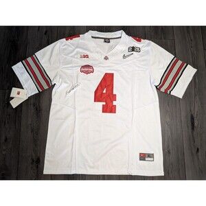 Jeremiah Smith #4 Ohio State Buckeyes White Jersey Stitched Size XL